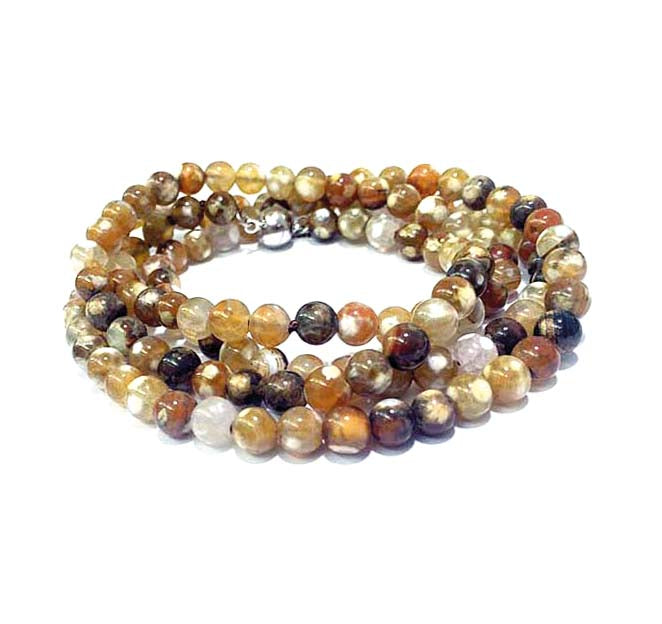 Achat-Kette 6 mm Perlen 80 cm Lang Magnet-Schloss