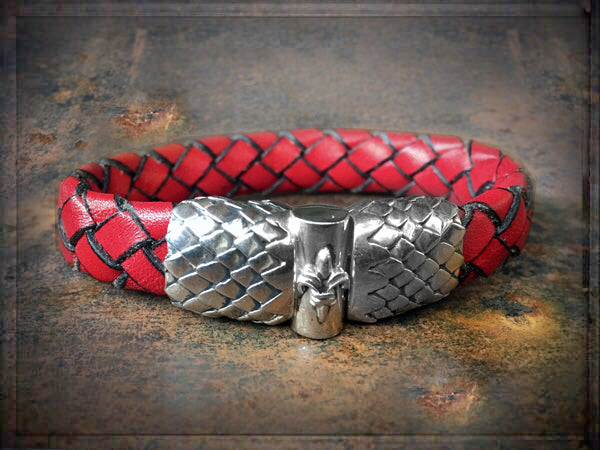 ELFCRAFT | Armband | Lily + Jointlock | Dragon Scales | RED