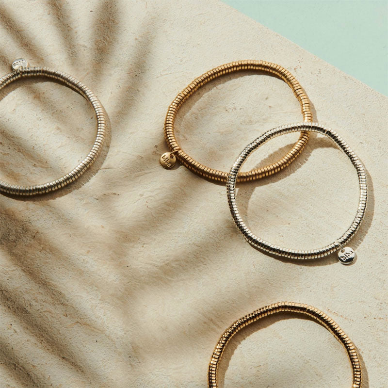 Biba Trend Armbänder Gold Silber Plattiert Dehnbar Stacking Beads