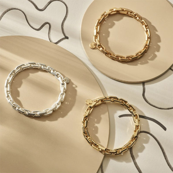 Biba Gliederarmbänder Gold Silber Plattiert Dehnbar