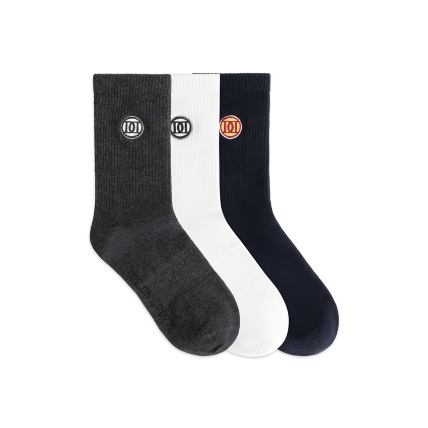 Deblon Sports Socken 3-er Pack mit Logo Schwarz Anthrazit Weiß Unisex
