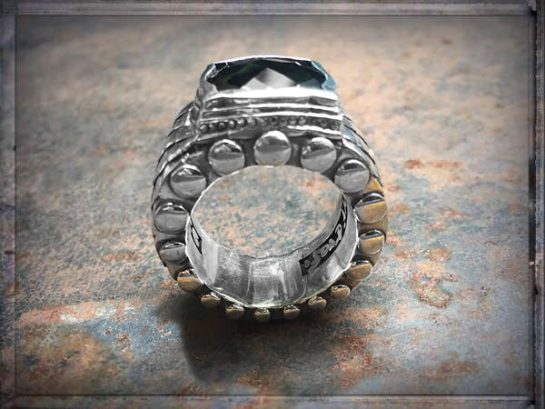 Elfcraft Bandring Drachenschuppen-Optik Zirkonia Schwarz Sterling Silber Massiv Unisex