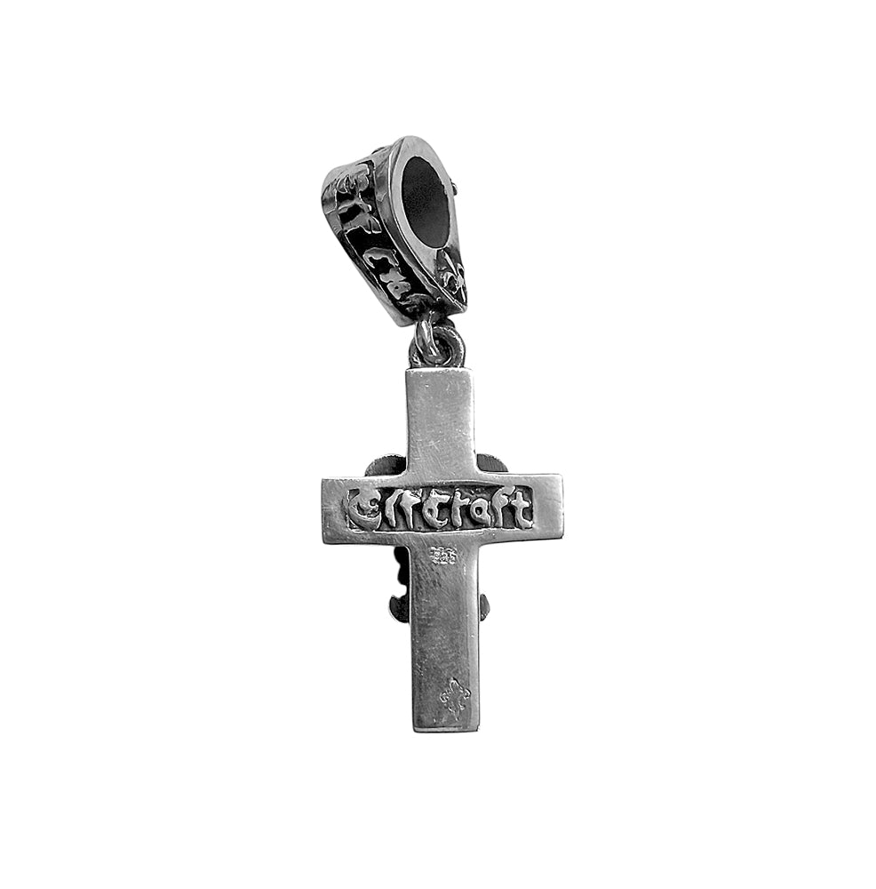 Elfcraft Kreuzanhänger Klein Lilie 5 cm 925 Sterling Silber Massiv Unisex Rückseite