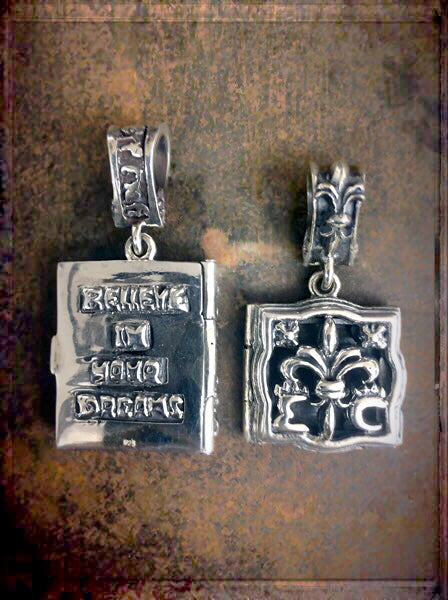 Elfcraft Medaillons Eckig Lilie 925 Sterling Silber Massiv Unisex