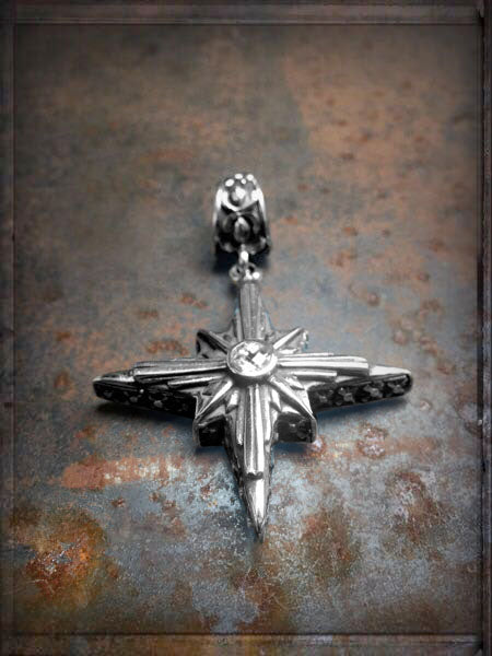 Elfcraft Stern-Anhänger Zirkonia Weiß Sterling Silber Massiv Unisex