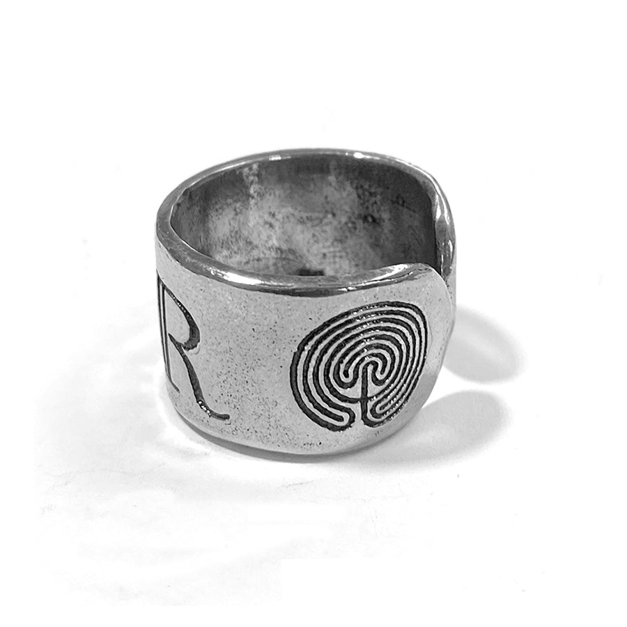 Gem Kingdom Bandring Star Rebel Rebel Graviert Sterling Silber Größenverstellbar