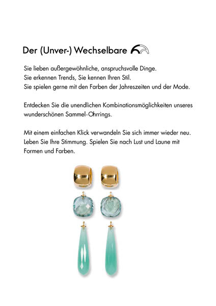 Heide Heinzendorff Wechselsystem Creolen Einhänger 925 Sterling Silber Rhodiniert Vergoldet Rosé Plattiert