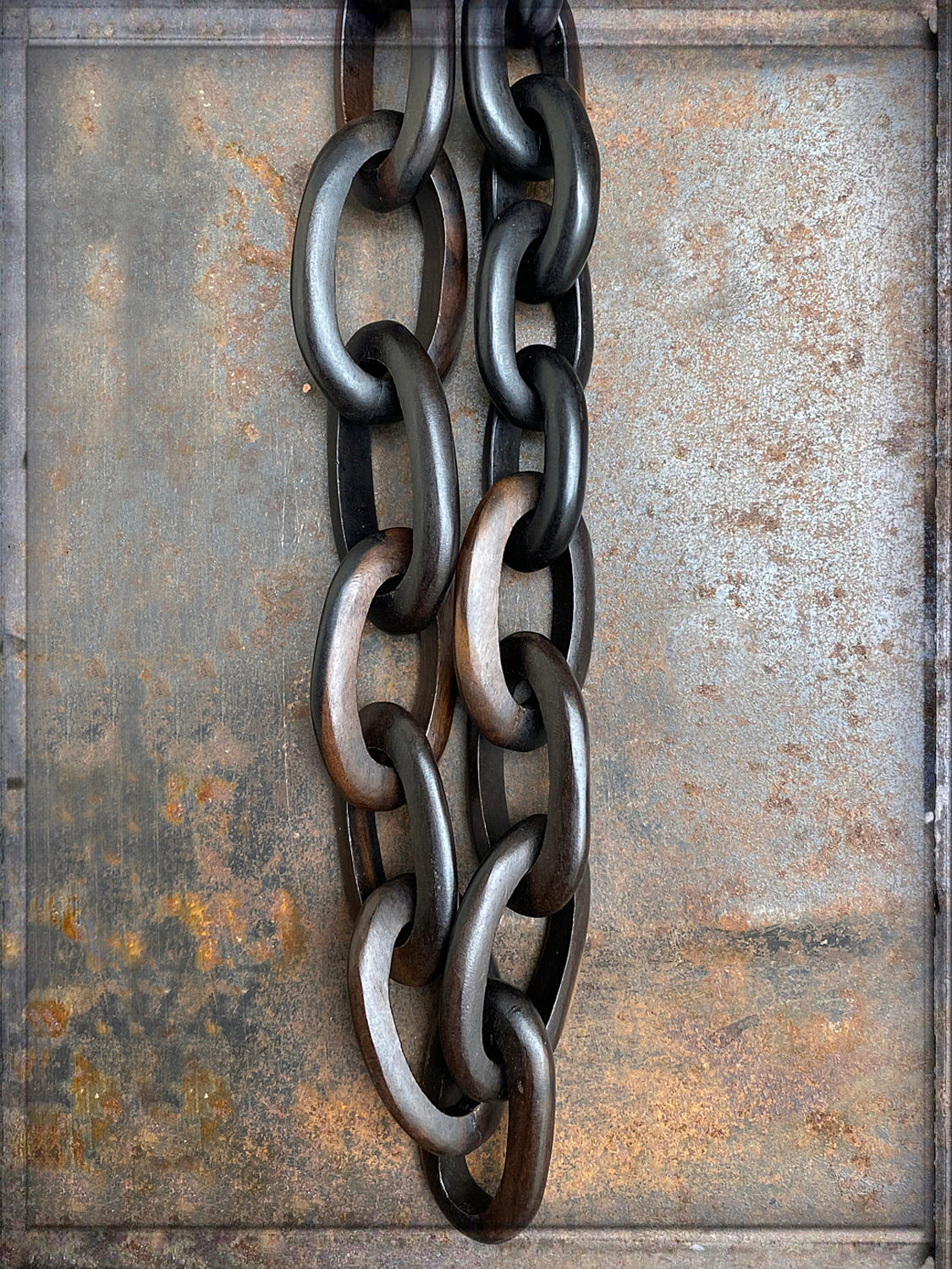 Holzkette Ebony Große Glieder 120 cm Lang Statement Unikat