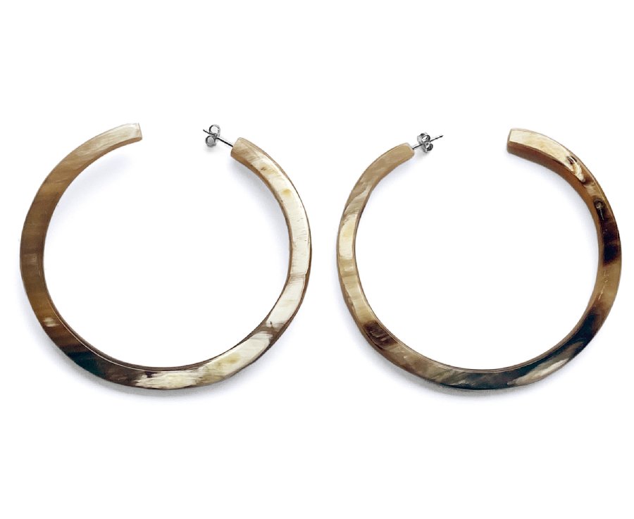 Horncreolen XL Groß 90 mm Rund Unikat