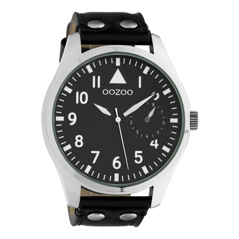 OOZOO Chronograph Lederarmband Schwarz 50 mm C10328