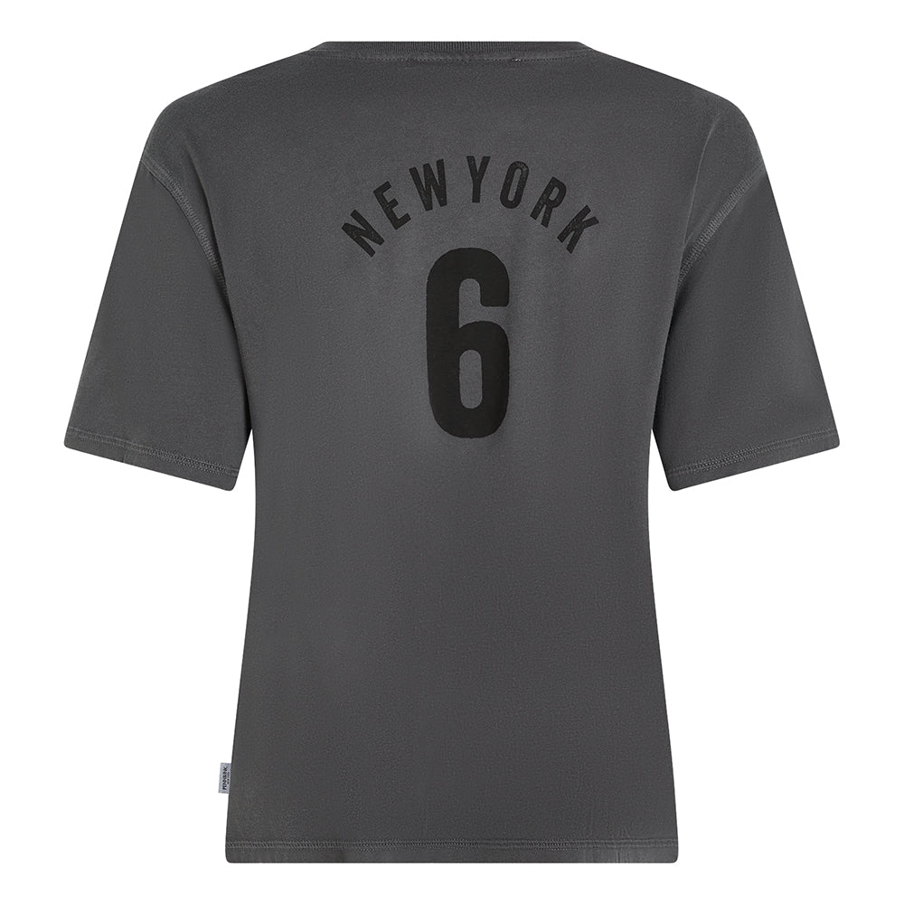 PENN&INK N.Y T-Shirt Anthrazit Antra Schwarz Regular Fit Baumwolle Front-Print RUN Rücken-Print NEW YORK 6 Rückseite