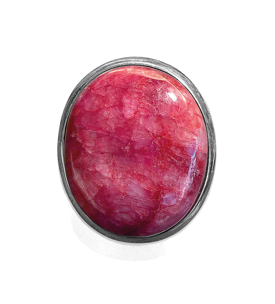 Rubin-Ring Cabochon Unikat 925 Sterling Silber