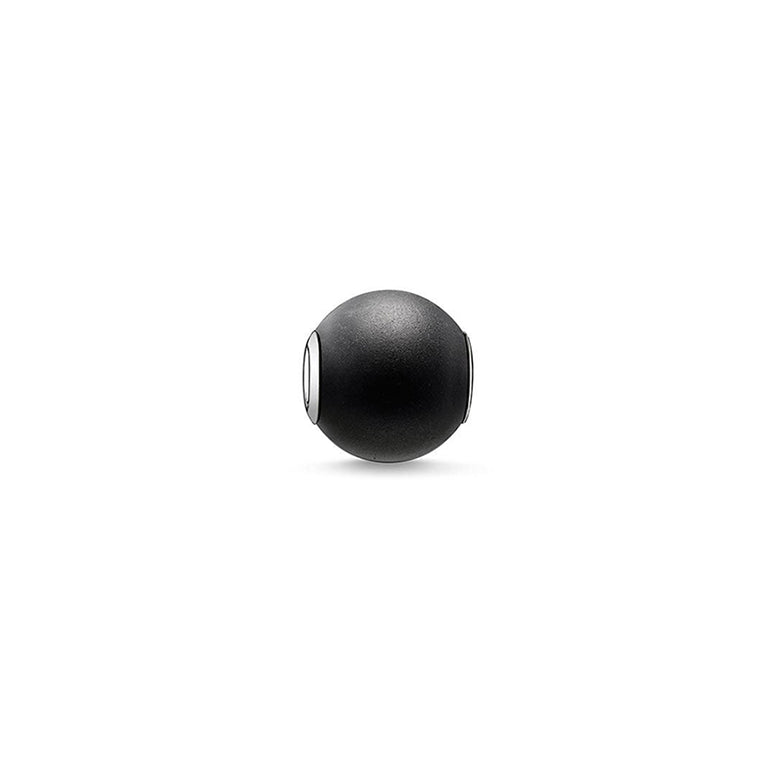 Thomas Sabo Rebel at Heart Karma Beads Obsidian Schwarz Matt 925 Sterling Silber