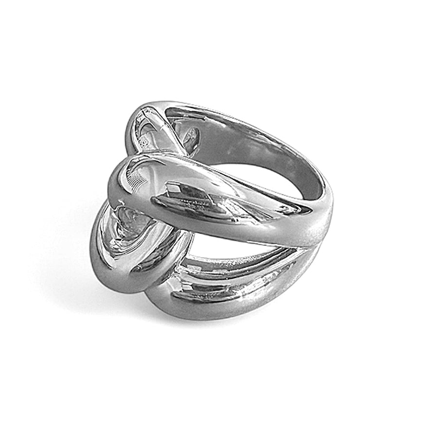 Ultima Edizione Ring Knoten-Design Sterling Silber Rhodiniert Seitlich