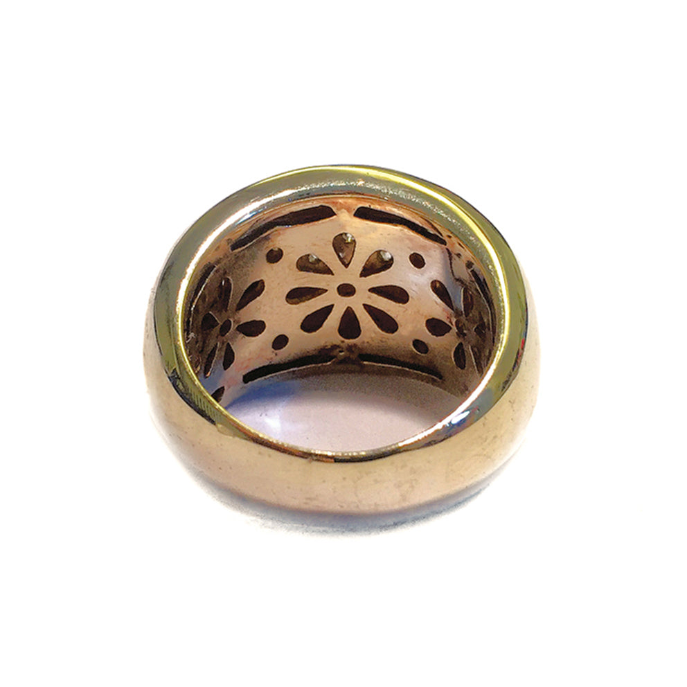 Ultima Edizione Ring Sterling Silber Vergoldet Pavé Zirkonia Detail