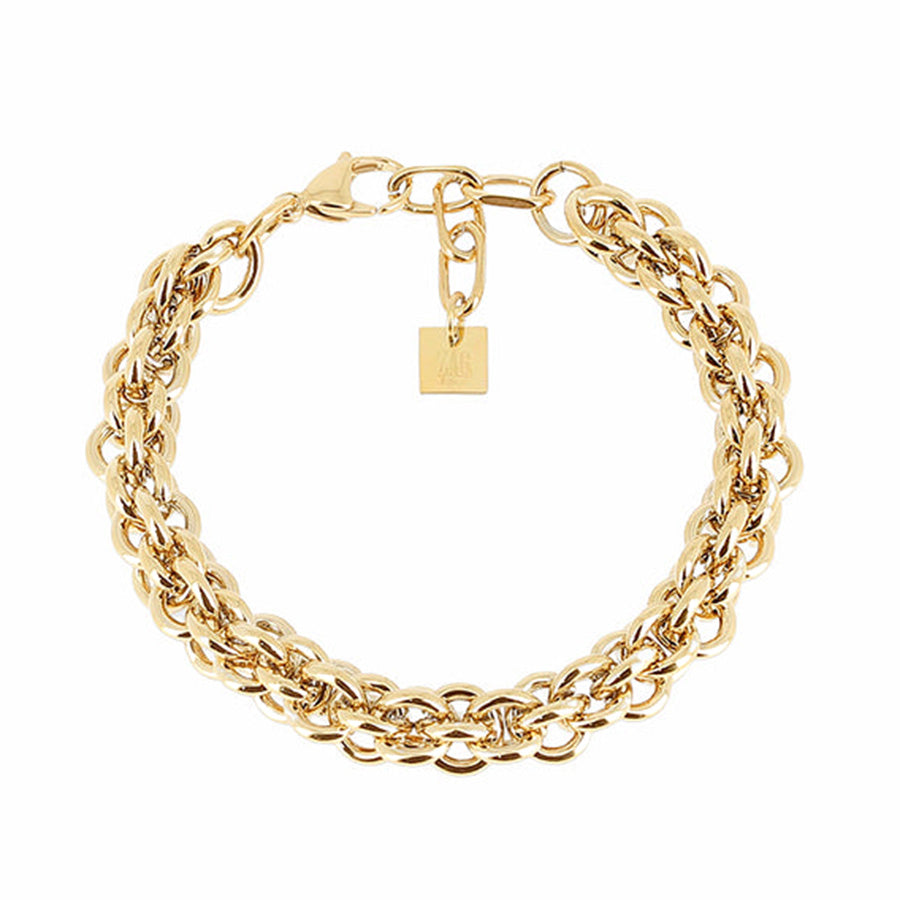 Zag Bijoux Kettenarmband Kordeloptik Edelstahl Gold Plattiert Längenverstellbar