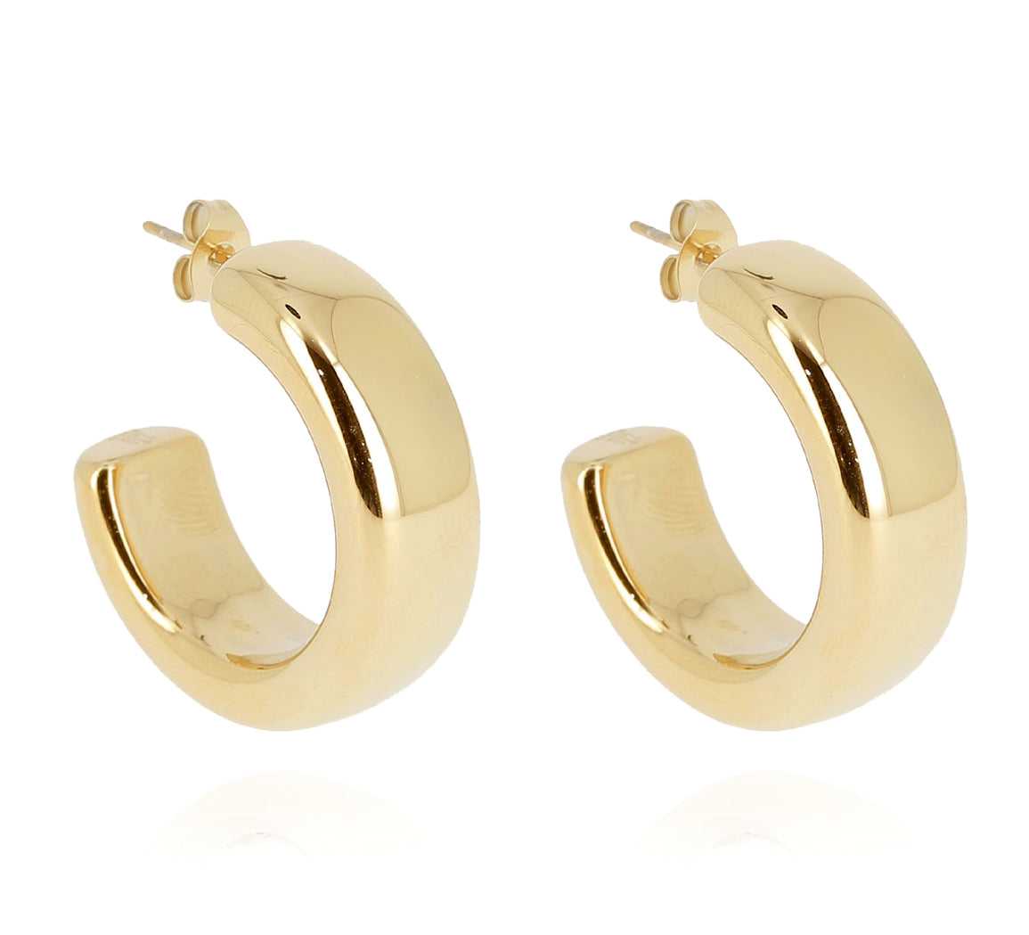 ZAG Bijoux Creolen Breit Leicht 30 mm Edelstahl Gold Plattiert