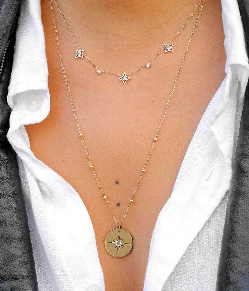 ZAG Bijoux Kette Sterne Zirkonia Edelstahl Layering-Look Model