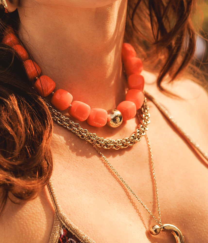 ZAG Bijoux Kordelkette Galou Edelstahl Vergoldet Detail