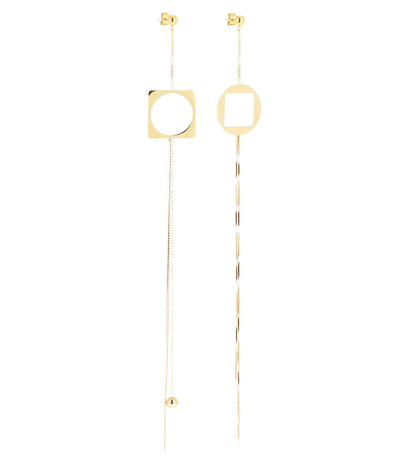 ZAG Bijoux Lange Kettenohrringe Elemente Edelstahl Gold Plattiert