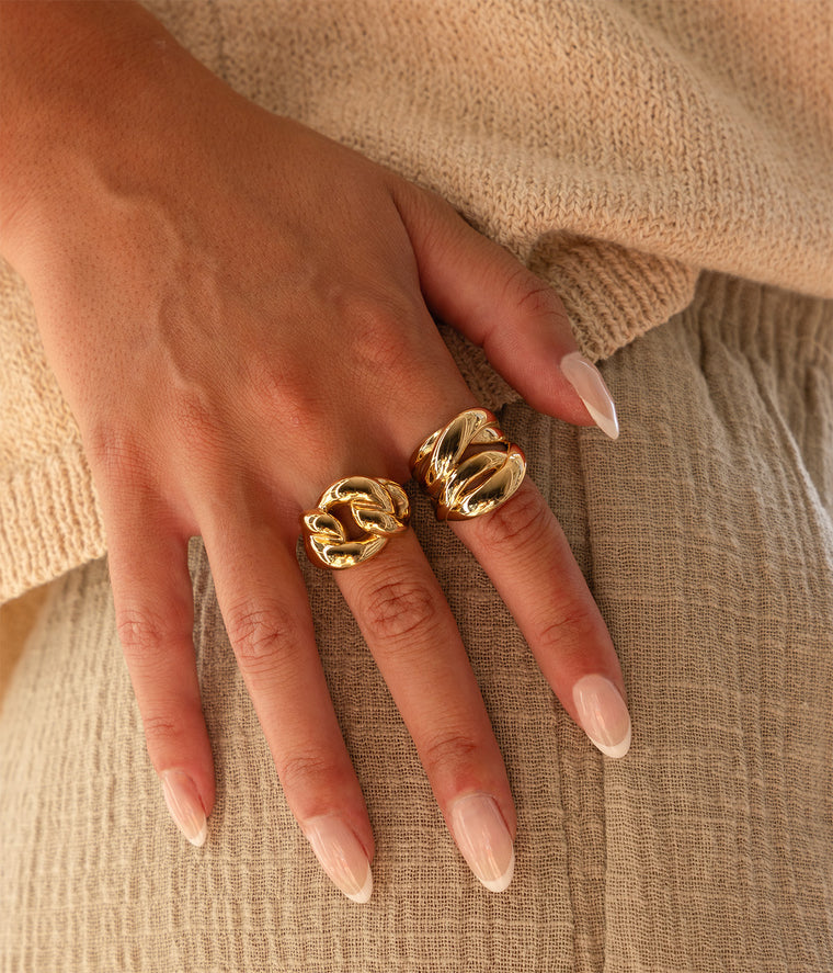 ZAG Bijoux Ring Knoten-Design Edelstahl Vergoldet Stacking-Look