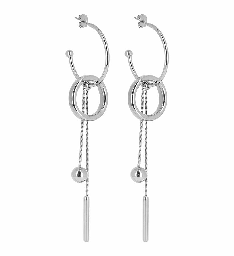 ZAG Bijoux lange Statement Ohrringe Solis Edelstahl Silber