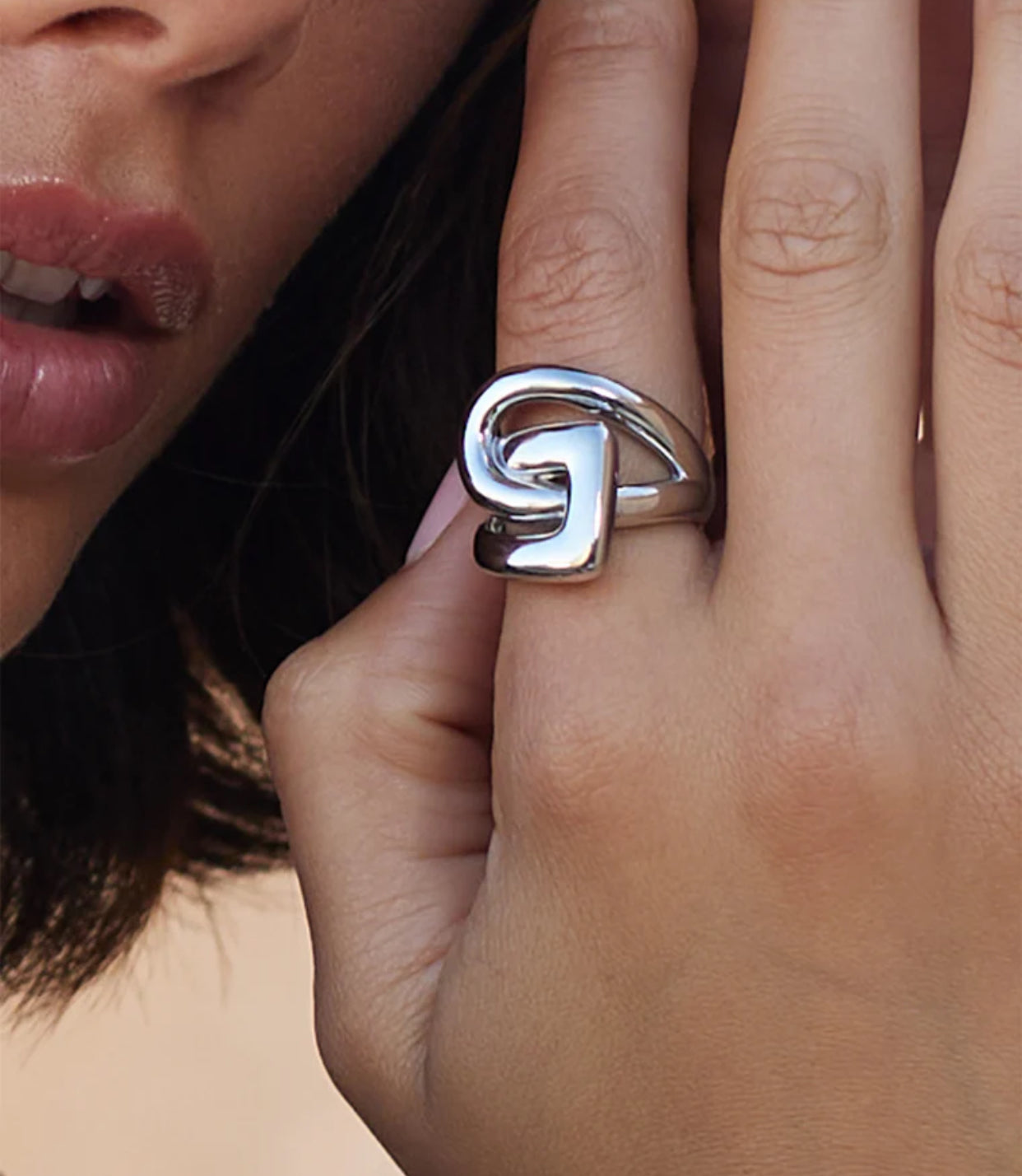 ZAG Bijoux Breiter Ring Knoten-Design Edelstahl Silber Model