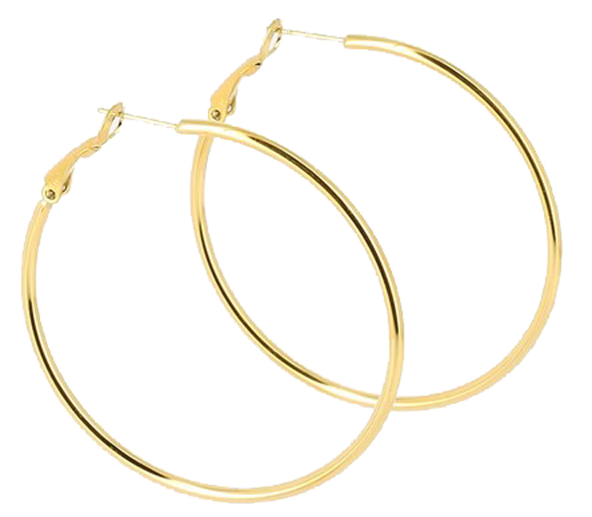 ZAG Bijoux XL Große Creolen Rund Dünn 8 cm Edelstahl Vergoldet