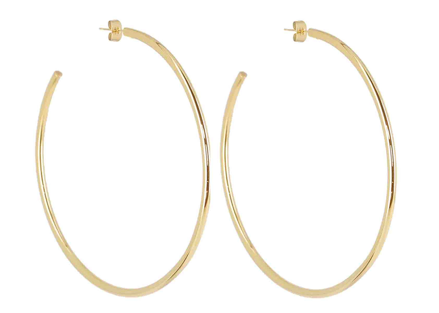 ZAG Bijoux XXL Creolen Rund 8 cm Groß Edelstahl Gold Plattiert