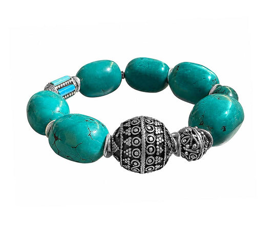 Armband Ethno | Howlith Türkis | 925 Silber