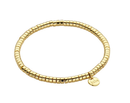 Biba Armband Gold Plattiert Flat Dehnbar Stacking Beads
