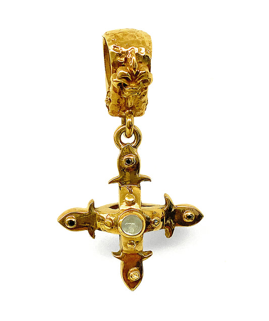 Elfcraft | Anhänger | Smith Cross | Body & Stones | 4 Small Diamonds | Gold Plattiert
