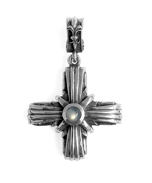 Elfcraft | Anhänger | Kreuz Greek Cross with Morning Star | Moonstone
