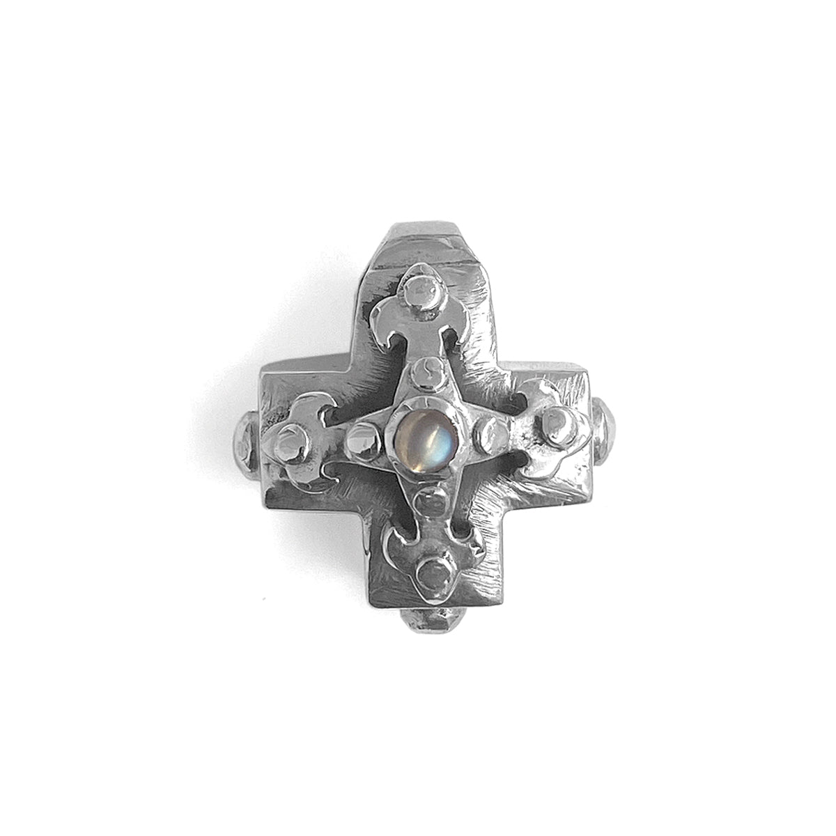 ELFCRAFT | Anhänger Kreuz | Pendant Greek Cross with Blades Cross - Hole | Moonstone
