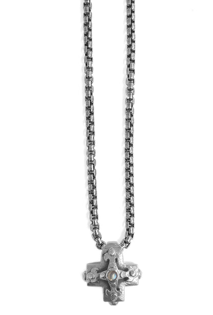 ELFCRAFT | Anhänger Kreuz | Pendant Greek Cross with Blades Cross - Hole | Moonstone