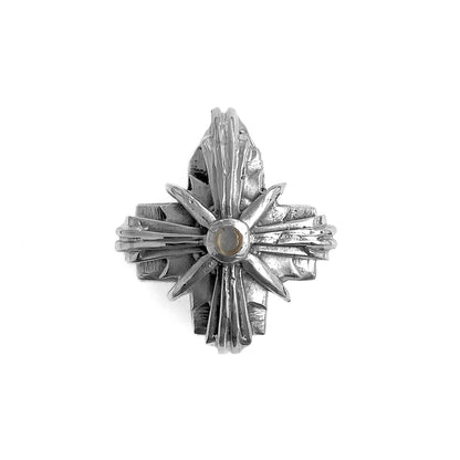 ELFCRAFT | Anhänger Kreuz | Pendant Greek Cross Facetted with Morning Star | Moonstone - Hole