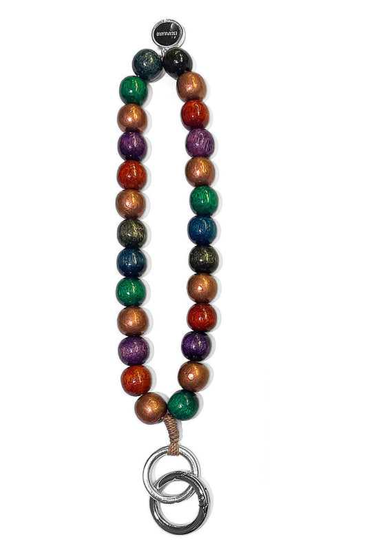 ESCAPULARIO | Schlüsselanhänger | Handykette kurz | MO`BEADS Wood | Forest Mix