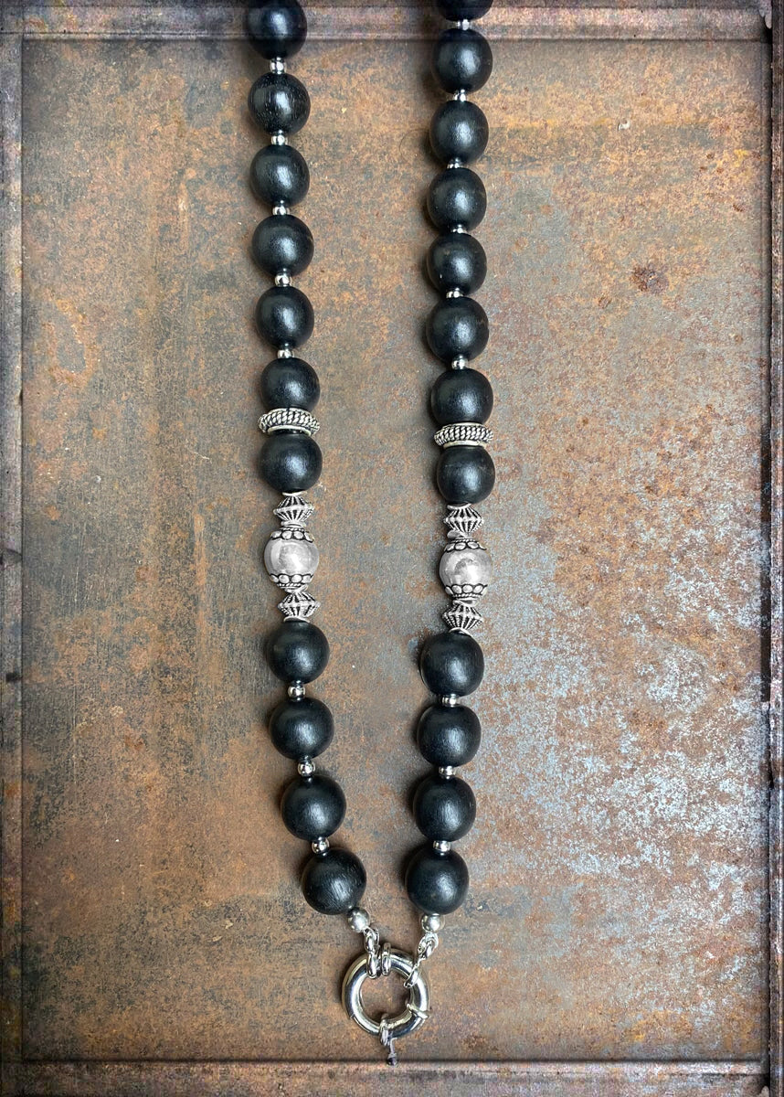 Kette | ETHNO | Black Wood | Silver