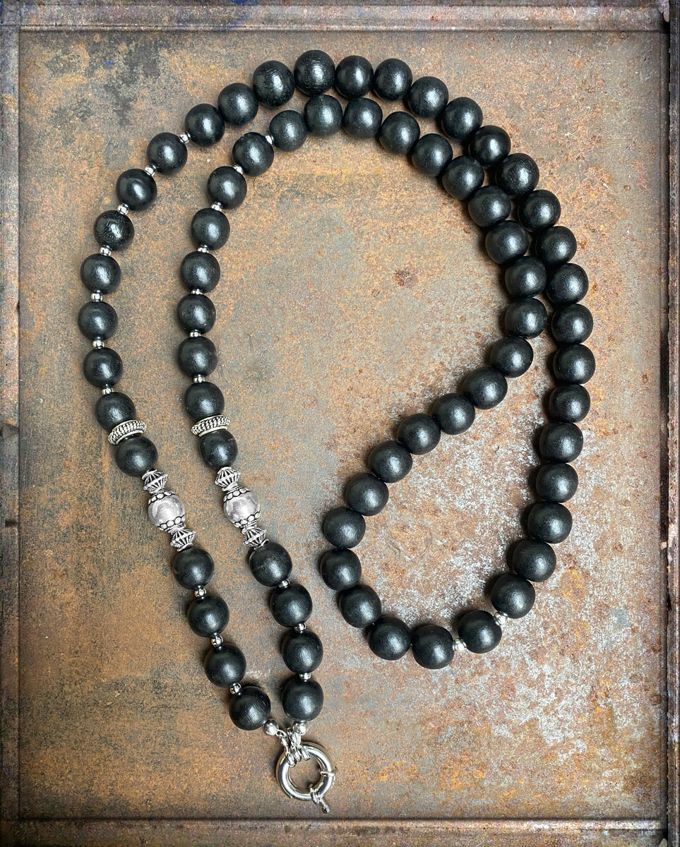 Kette | ETHNO | Black Wood | Silver