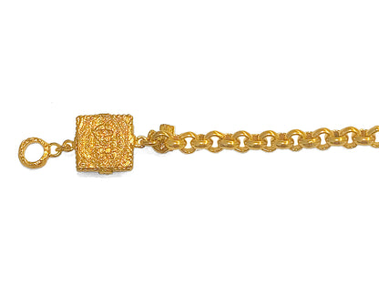 Gem Kingdom Erbsarmband Golden Heritage Kollektion Bronze Vergoldet Perlmutt-Element Eckig Rückseite
