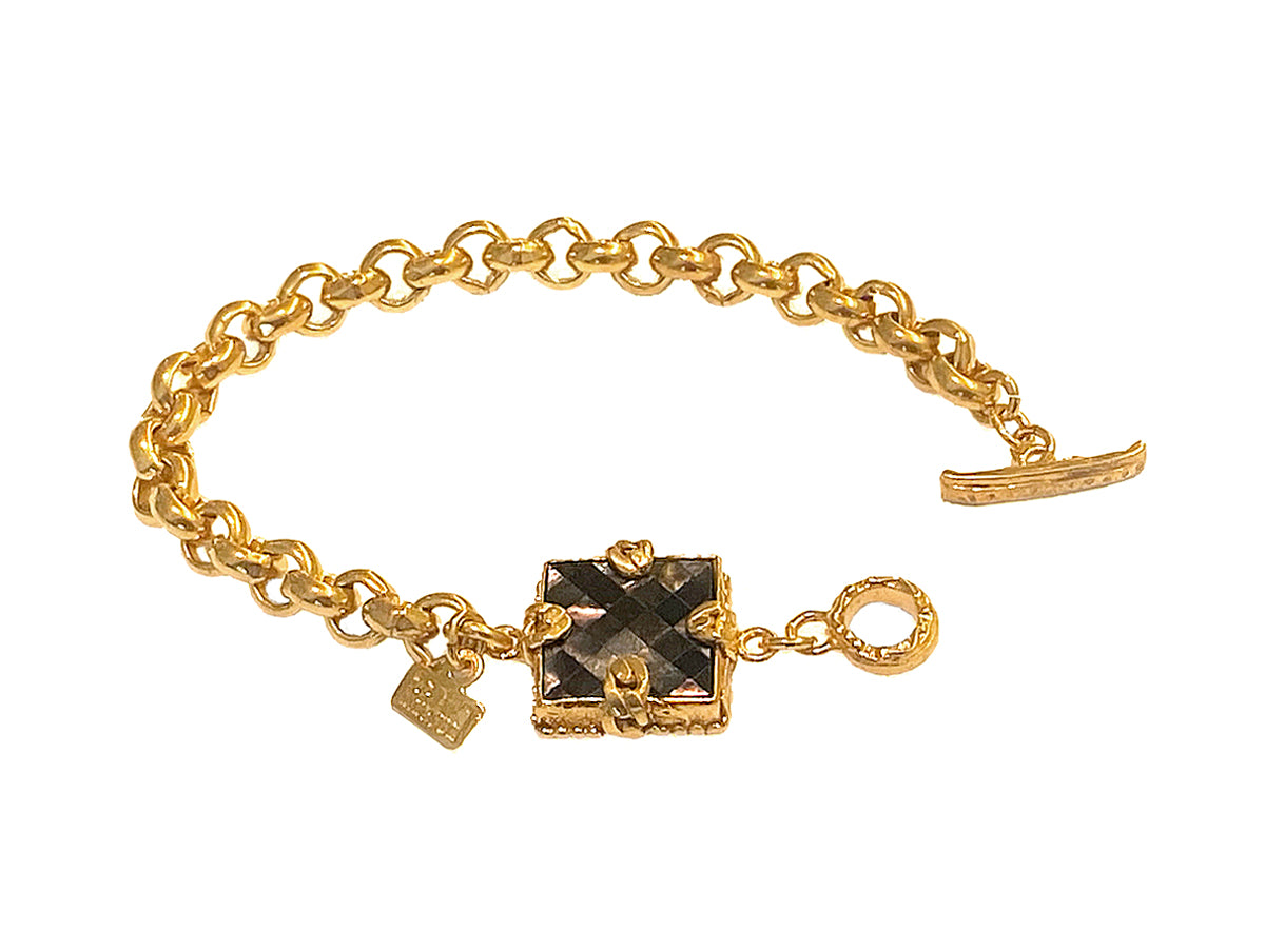 Gem Kingdom Erbsarmband Golden Heritage Kollektion Bronze Vergoldet Perlmutt-Element Eckig
