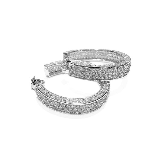 Ultima Edizione | Creolen 925 Sterling Silber | Pavé Stones