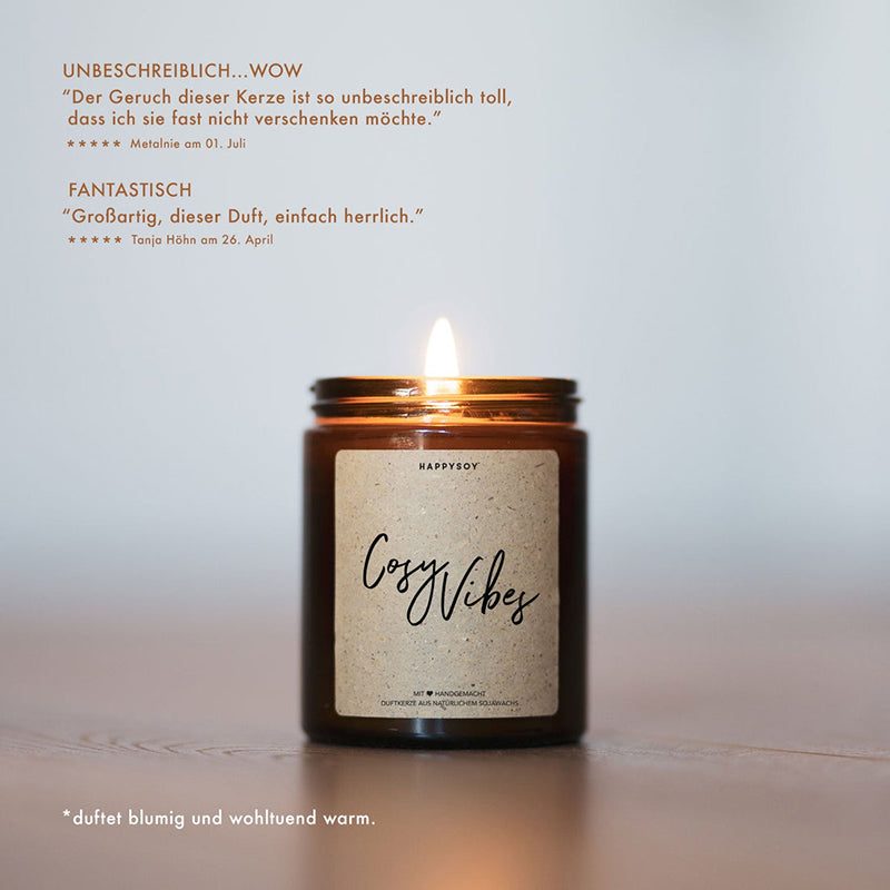 Happysoy Duftkerze Nachhaltig Vegan Spruchkerze Cozy Vibes 2