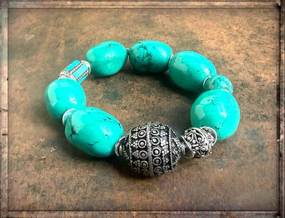 Armband Ethno | Howlith Türkis | 925 Silber