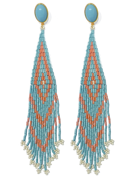 Justwin | Ohrringe Boho | Perlenfransen