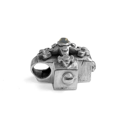 ELFCRAFT | Anhänger Kreuz | Pendant Greek Cross with Blades Cross - Hole | Moonstone