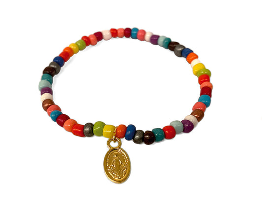 ESCAPULARIO | Perlenarmband bunt | Madonna