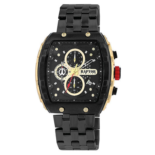 Raptor Chronograph Louis Schwarz Edelstahlarmband