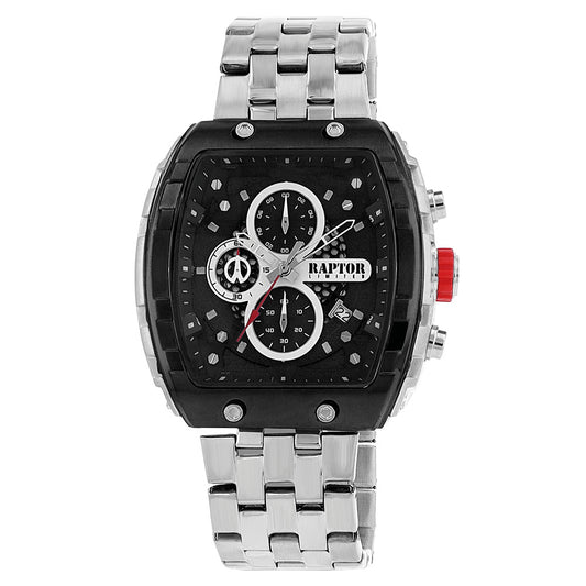 Raptor Watches Chronograph Louis Schwarz Edelstahlarmband