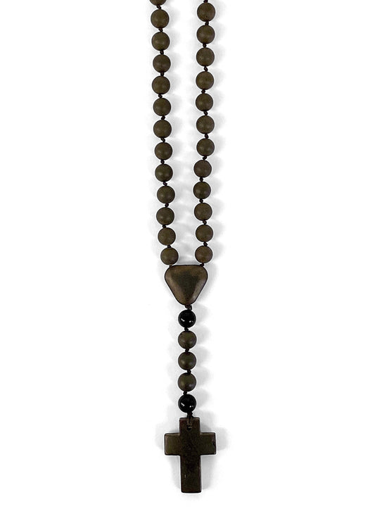 Bernsteinkette Rosenkranz Rohbernstein Onyx Dunkel Unisex Unikat